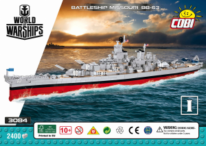 Käyttöohje Cobi set 3084 World of Warships Battleship Missouri