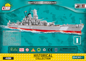Käyttöohje Cobi set 4811 Small Army WWII Battleship Musashi