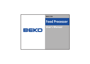Manual BEKO BKK 2154 Food Processor