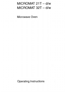 Manual AEG Micromat 21 TW Microwave