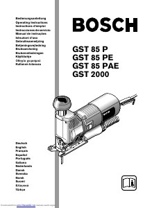 Mode d’emploi Bosch GST 85 PAE Scie sauteuse