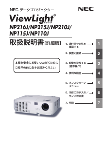 説明書 日本電気 NP215J ViewLight プロジェクター