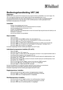 Handleiding Vaillant VRT 240 Thermostaat