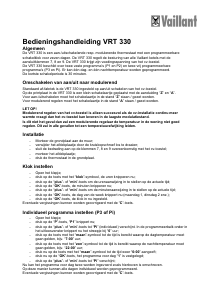 Handleiding Vaillant VRT 330 Thermostaat