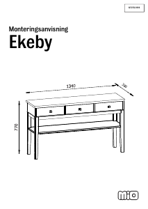 Brugsanvisning Mio Ekeby Sidebord