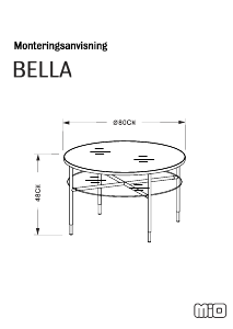 사용 설명서 Mio Bella 커피 테이블
