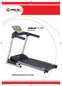 Mode d’emploi Rex TX-800 Tapis de course