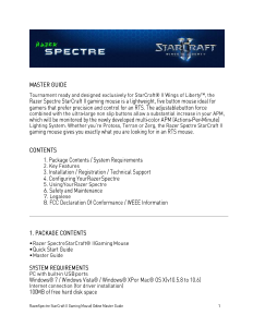 Handleiding Razer Spectre StarCraft II Muis
