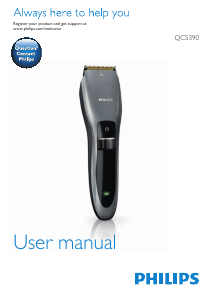 Manual Philips QC5390 Aparador de cabelo