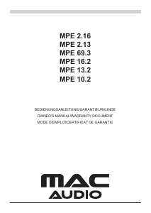 Manuale Mac Audio MPE 2.13 Altoparlante per auto