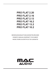 Manual Mac Audio Pro Flat 10.2 Car Speaker