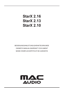 説明書 Mac Audio Star X 2.10 カースピーカー