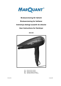 Handleiding MarQuant 805-039 Haardroger