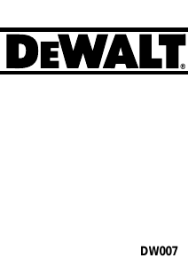 Käyttöohje DeWalt DW007K Pyörösaha