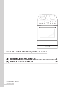 Mode d’emploi Amica SHPC 916 001 E Cuisinière