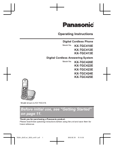 Manual Panasonic KX-TGC422E Wireless Phone