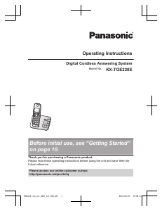 Manual Panasonic KX-TGE220E Wireless Phone