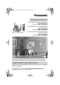 Manual Panasonic KX-TG5431 Wireless Phone