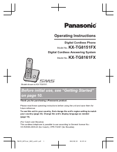 Manual Panasonic KX-TG8151FX Wireless Phone