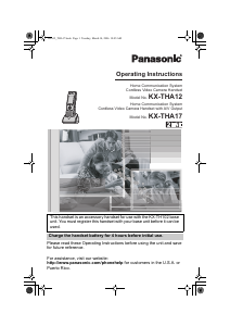 Manual Panasonic KX-THA17 Wireless Phone