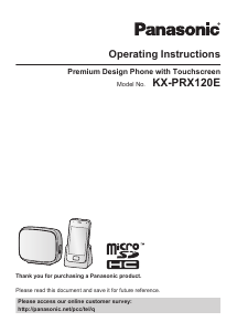 Manual Panasonic KX-PRX120E Wireless Phone