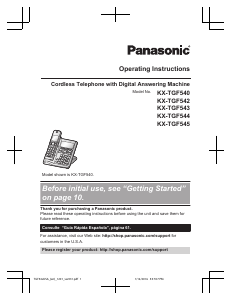 Manual Panasonic KX-TGF542 Wireless Phone