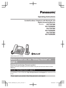 Manual Panasonic KX-TG592SK Wireless Phone