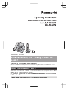 Manual Panasonic KX-TG6672 Wireless Phone