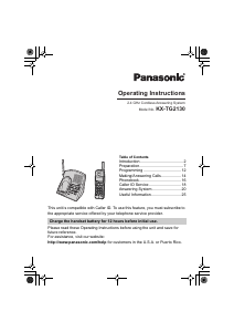 Manual Panasonic KX-TG2130 Wireless Phone