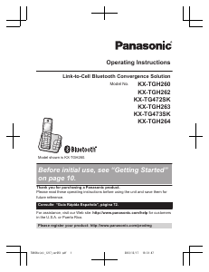 Manual Panasonic KX-TGH260 Wireless Phone