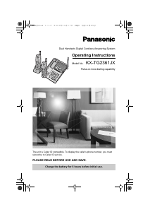 Manual Panasonic KX-TG2361JXB Wireless Phone