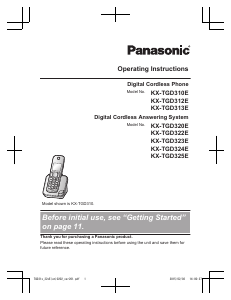 Manual Panasonic KX-TGD310E Wireless Phone