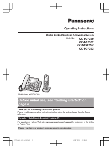 Handleiding Panasonic KX-TGF353 Draadloze telefoon