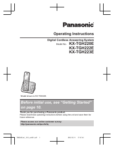 Handleiding Panasonic KX-TGH220E Draadloze telefoon