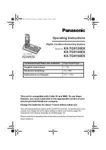 Mode d’emploi Panasonic KX-TG9120EX Téléphone sans fil