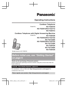Manual Panasonic KX-TGD532 Wireless Phone