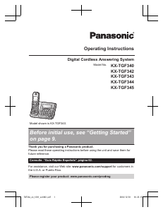 Manual Panasonic KX-TGF340 Wireless Phone