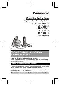 Manual Panasonic KX-TG6641 Wireless Phone