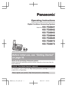 Handleiding Panasonic KX-TG6844 Draadloze telefoon