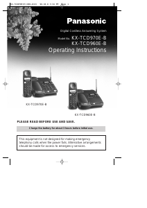 Manual Panasonic KX-TCD970 Wireless Phone