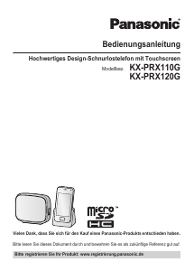 Bedienungsanleitung Panasonic KX-PRX110G Schnurlose telefon