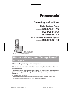 Handleiding Panasonic KX-TG6812FX Draadloze telefoon
