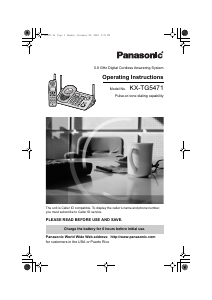 Handleiding Panasonic KX-TG5471 Draadloze telefoon