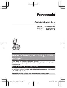 Manual Panasonic KX-WP110 Wireless Phone