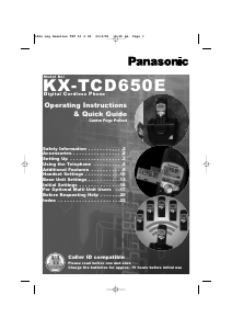 Handleiding Panasonic KX-TCD650 Draadloze telefoon