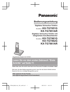 Bedienungsanleitung Panasonic KX-TG7861AR Schnurlose telefon