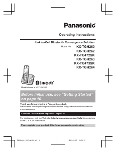 Manual Panasonic KX-TGH263 Wireless Phone