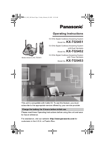 Manual Panasonic KX-TG5451 Wireless Phone