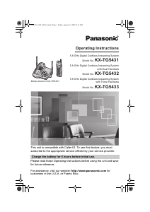 Manual Panasonic KX-TG5432 Wireless Phone