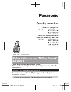 Manual Panasonic KX-TGC352 Wireless Phone